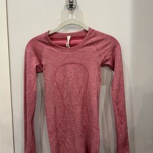 Lululemon Athletica Swiftly Tech Pink Sparkle Long Sleeve Top